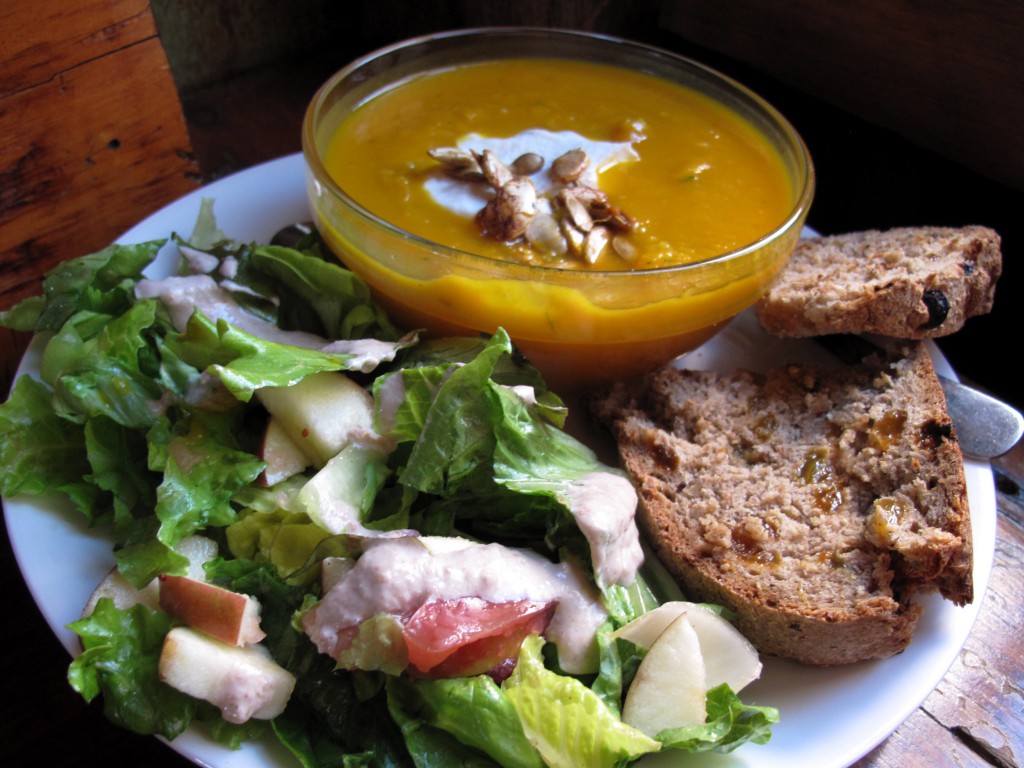 Butternut squash soup at Log Lunch