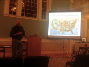 Philip Ackerman-Leist, professor at Green Mountain College, spoke about building resilient food systems