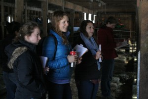 Students tour the cow-calf operation at Sweet Farm in Williamstown.