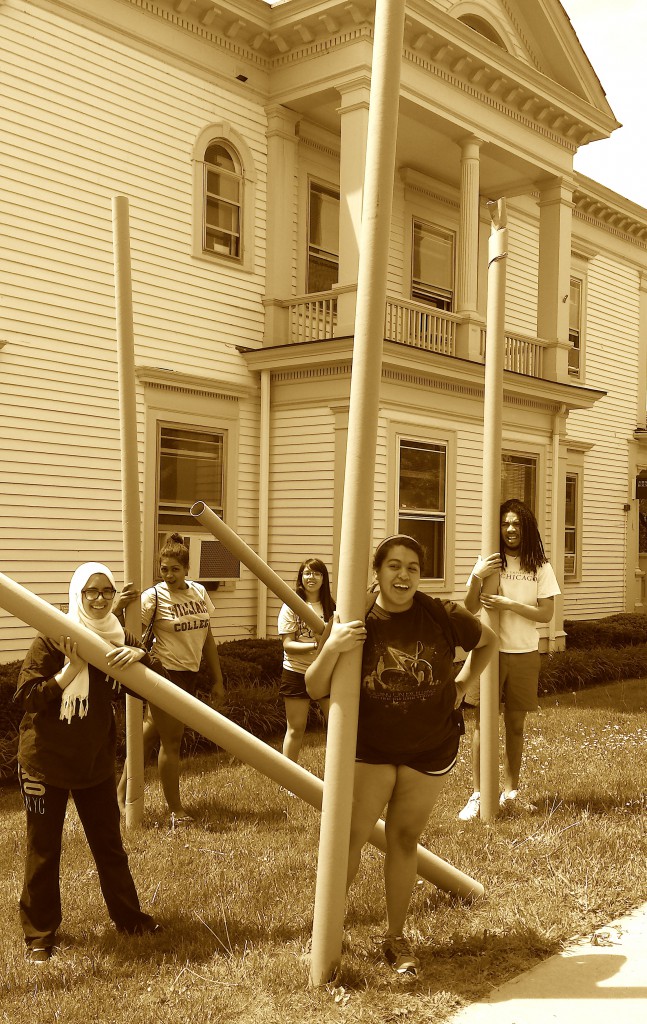 Claudia (front right) collecting supplies for a Root leader training event in 2015