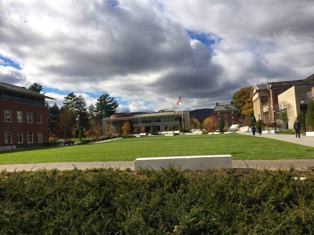 New quad seen from Sawyer Library in October 2016