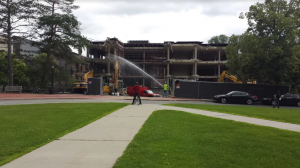 Old Sawyer demolition viewed from Paresky lawn (Source: Mike Evans)