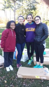 L to R: Co-directors Carol Almonte '19, Miranda Villanueva '18, Divya Sampath '18, and participant Cecilia Pou Jove '19
