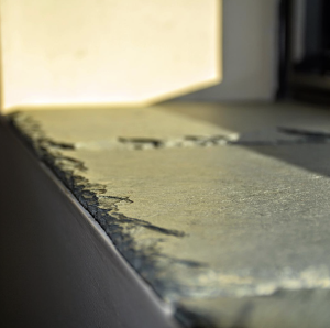 Close up of the reclaimed Vermont slate on the deep window sills of the '66 Environmental Center
