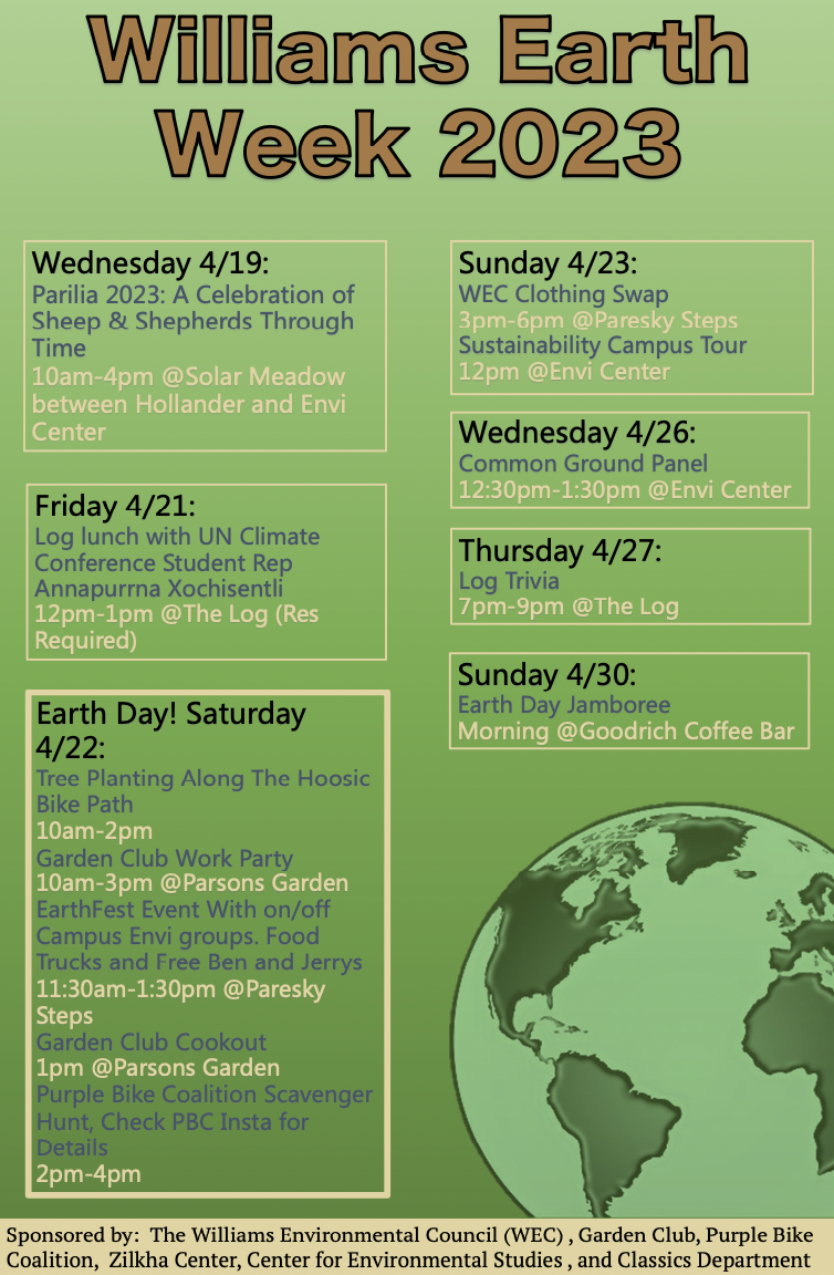 Image of earth week event calendar