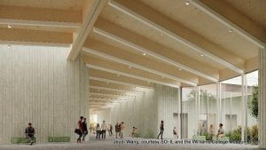 Indoor rendering of new WCMA building by SO-IL. 