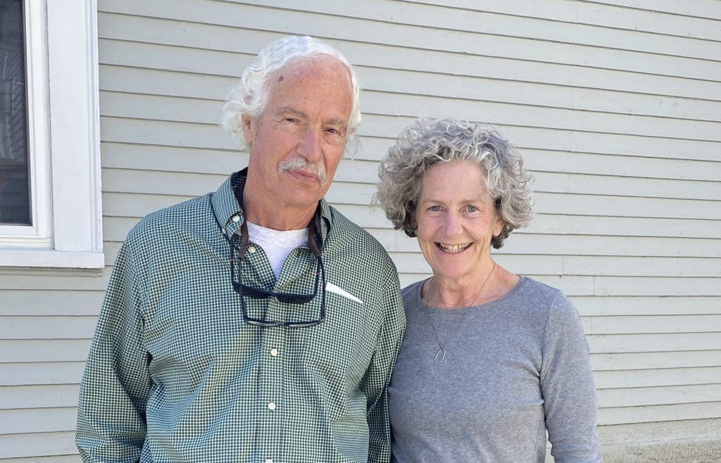 Pictured, left to right: Williams Emeritus Professor of Geosciences David Dethier, and Log Lunch lecturer Stephanie Boyd smile at the camera.