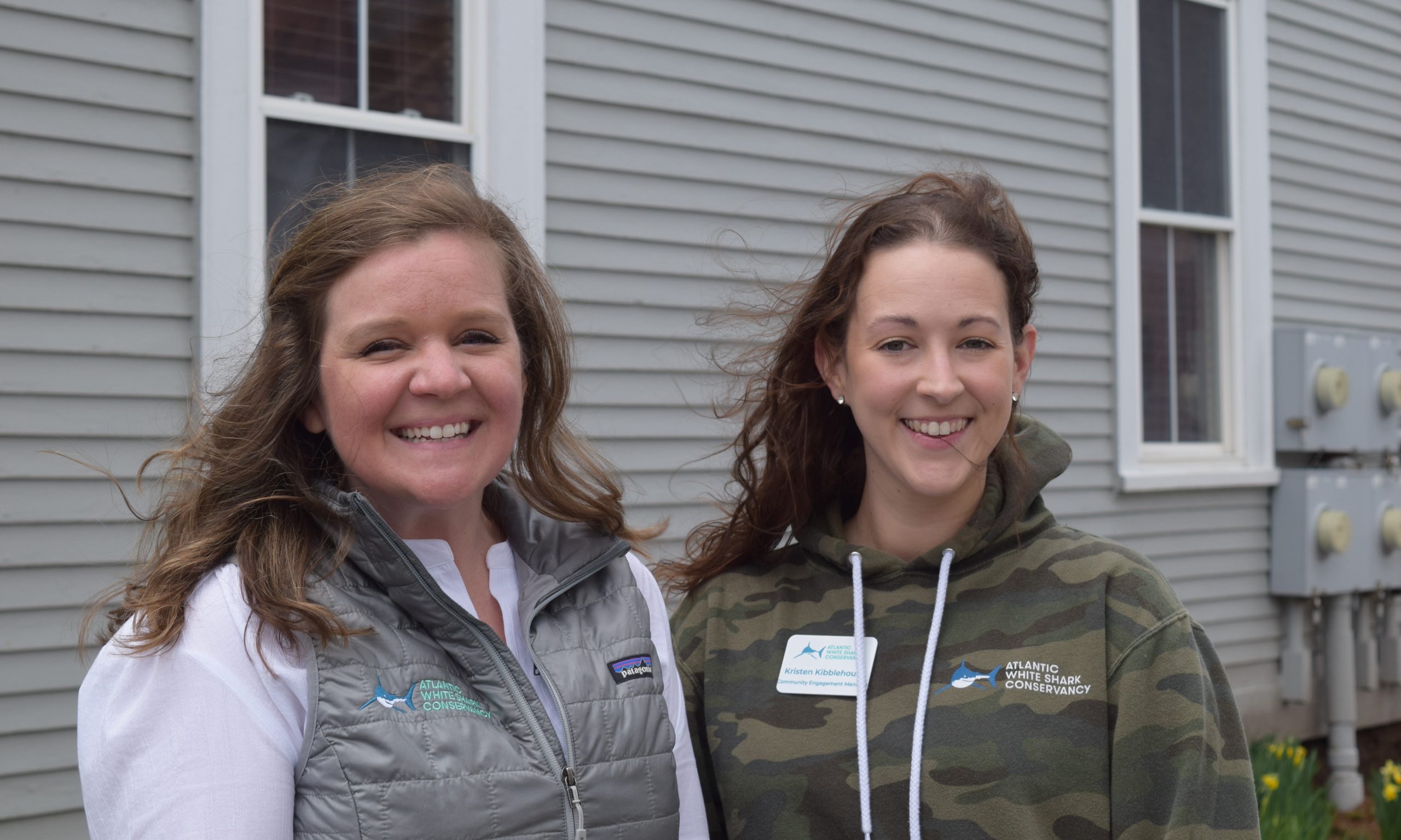 PICTURED, LEFT TO RIGHT: Log Lunch speaker Marianne Walsh and AWSC Community Engagement Fellow Kristen Kibblehouse smile at the camera.
