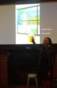 Angela Tang '18 presenting at Log Lunch