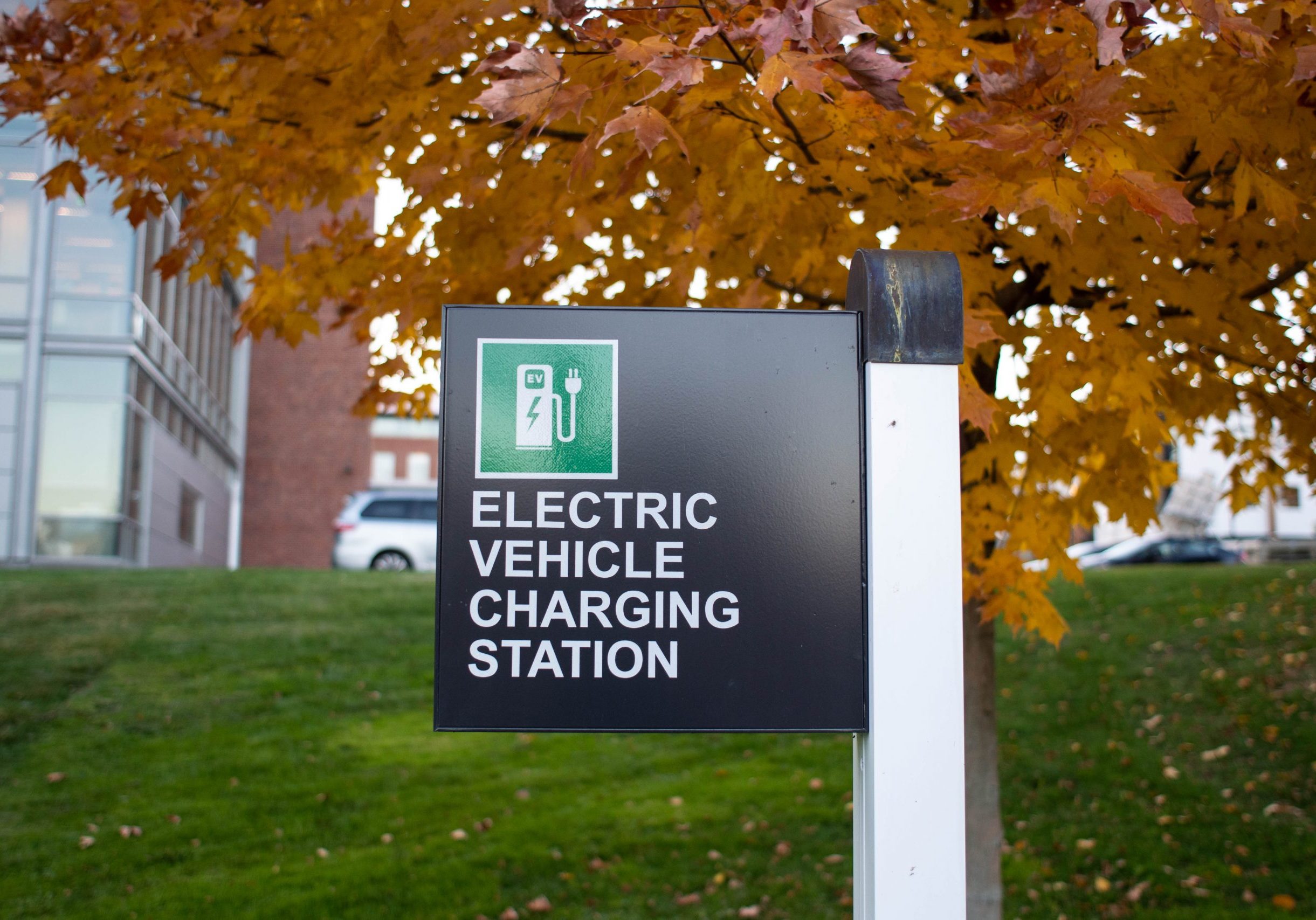 Sign for EV charging station